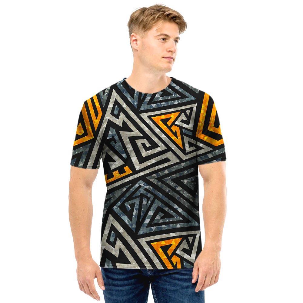 Grunge Geometric Triangle Men T Shirt-grizzshop