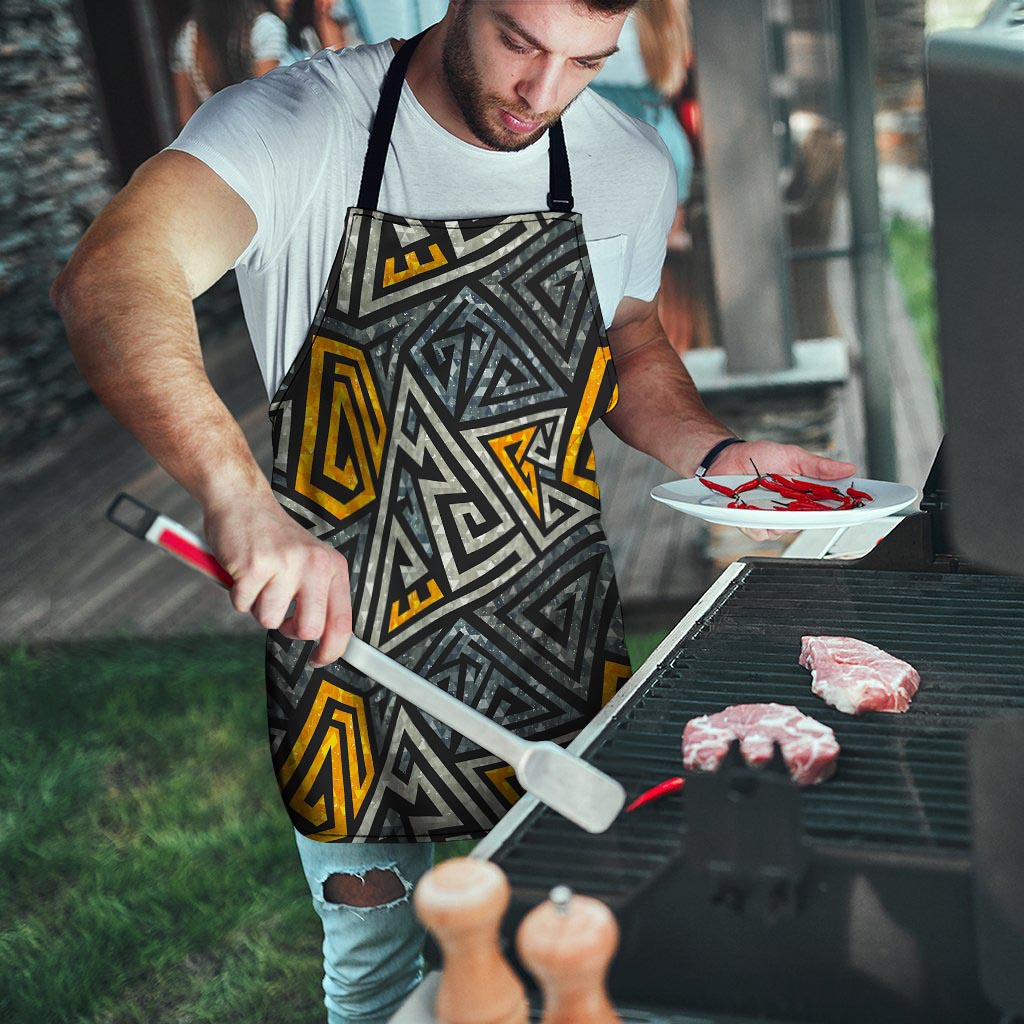 Grunge Geometric Triangle Men's Apron-grizzshop