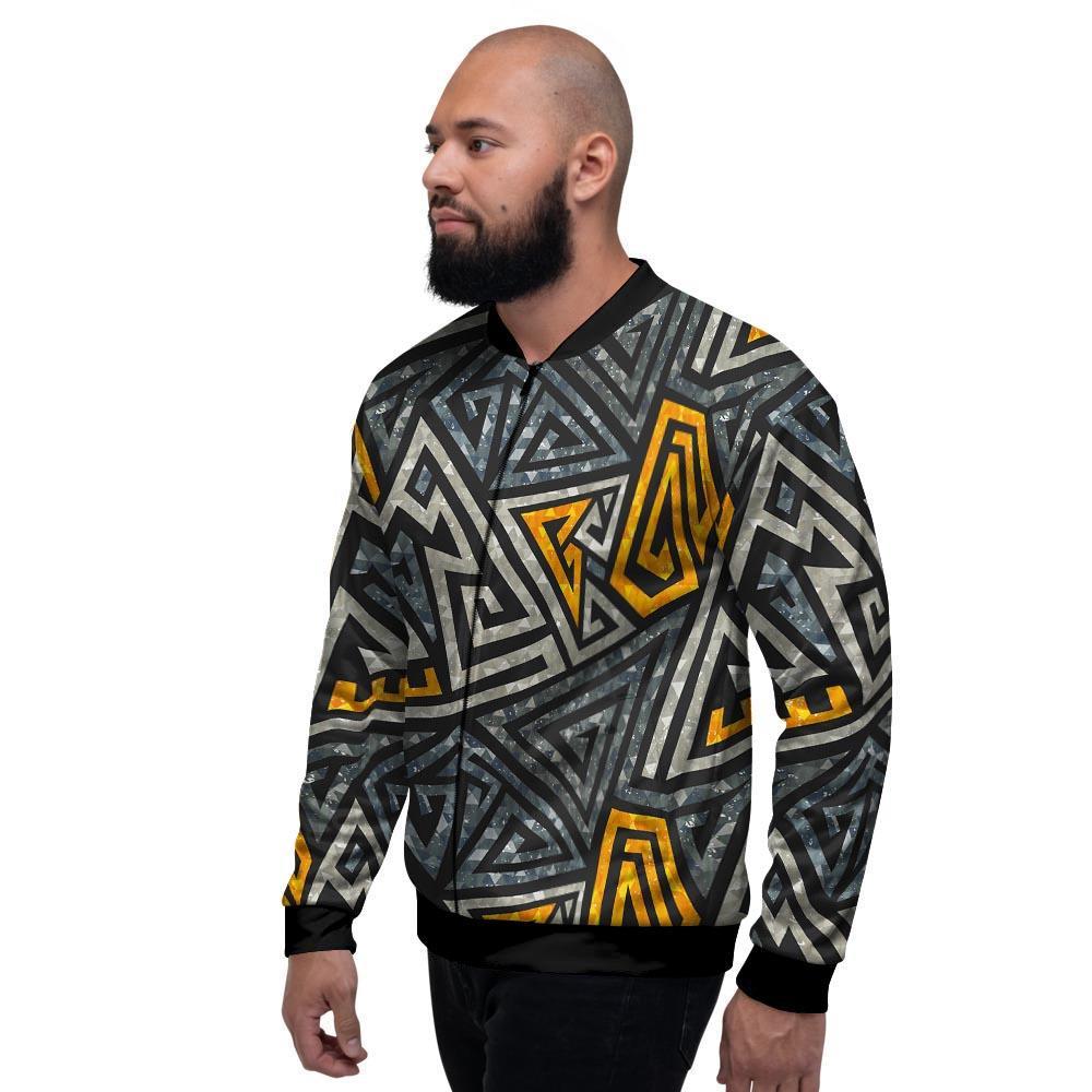 Grunge Geometric Triangle Men's Bomber Jacket-grizzshop