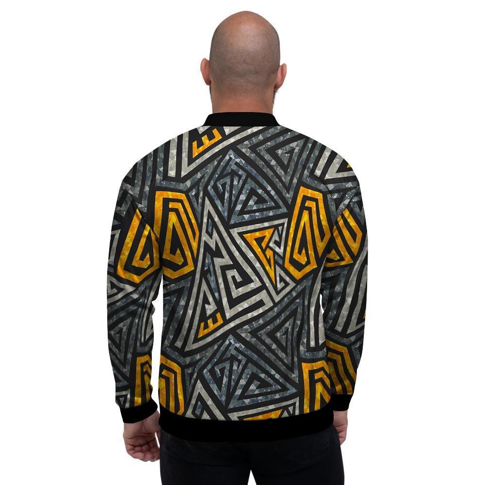 Grunge Geometric Triangle Men's Bomber Jacket-grizzshop