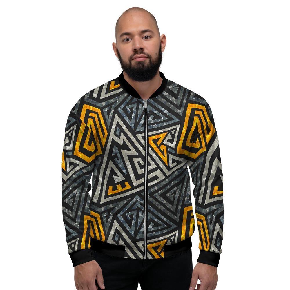 Grunge Geometric Triangle Men's Bomber Jacket-grizzshop