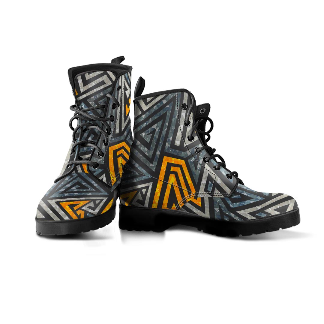 Grunge Geometric Triangle Men's Boots-grizzshop