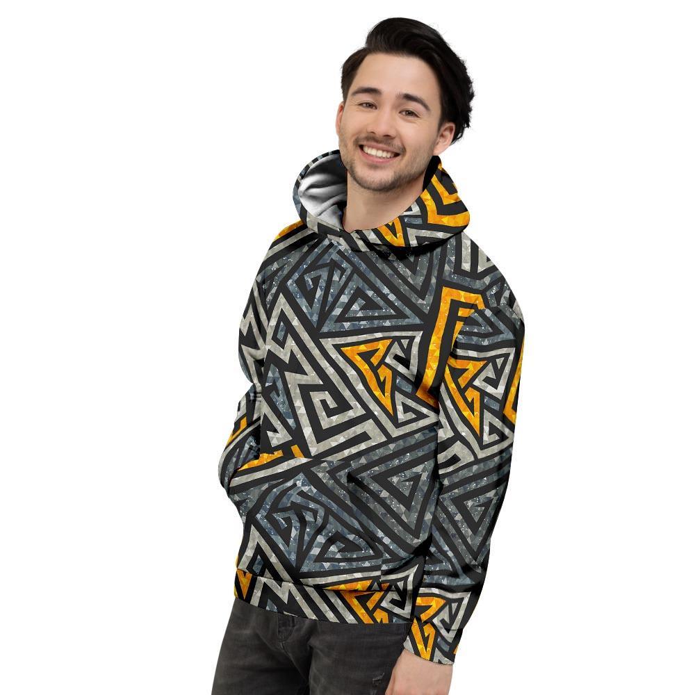 Grunge Geometric Triangle Men's Hoodie-grizzshop