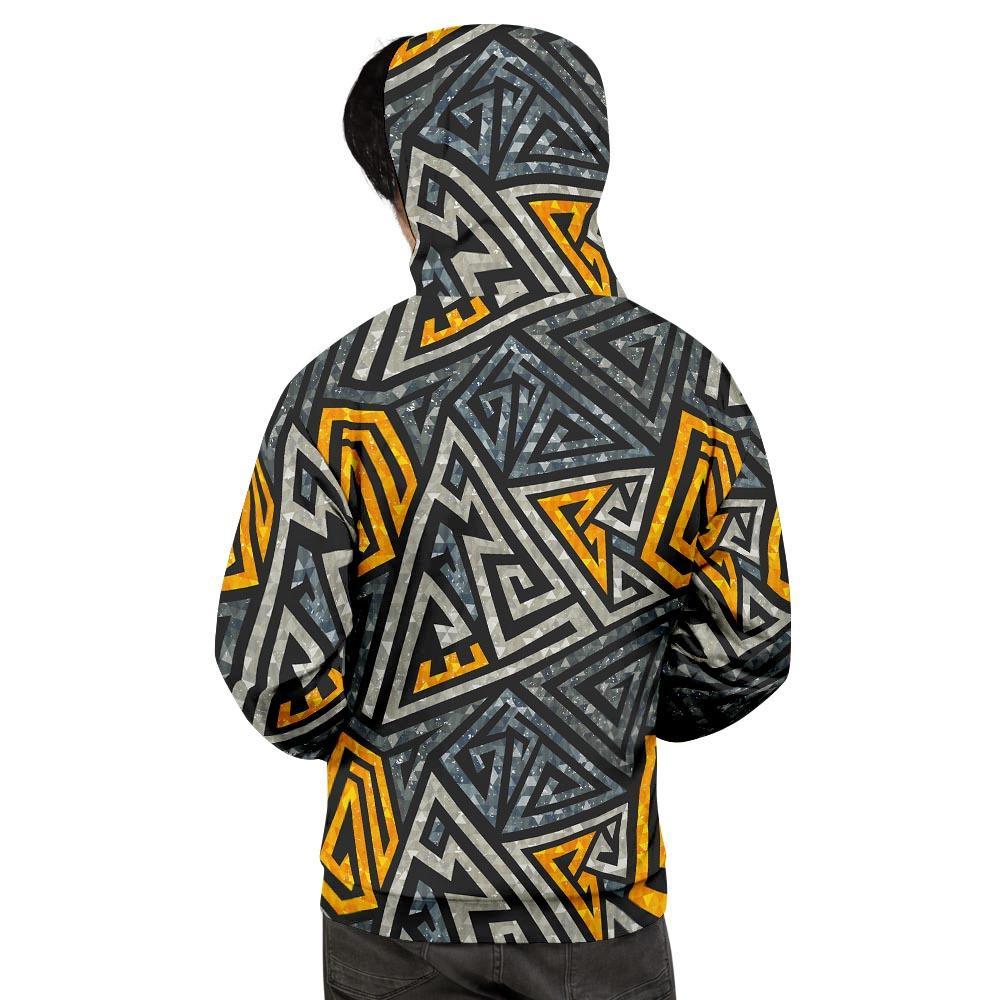 Grunge Geometric Triangle Men's Hoodie-grizzshop