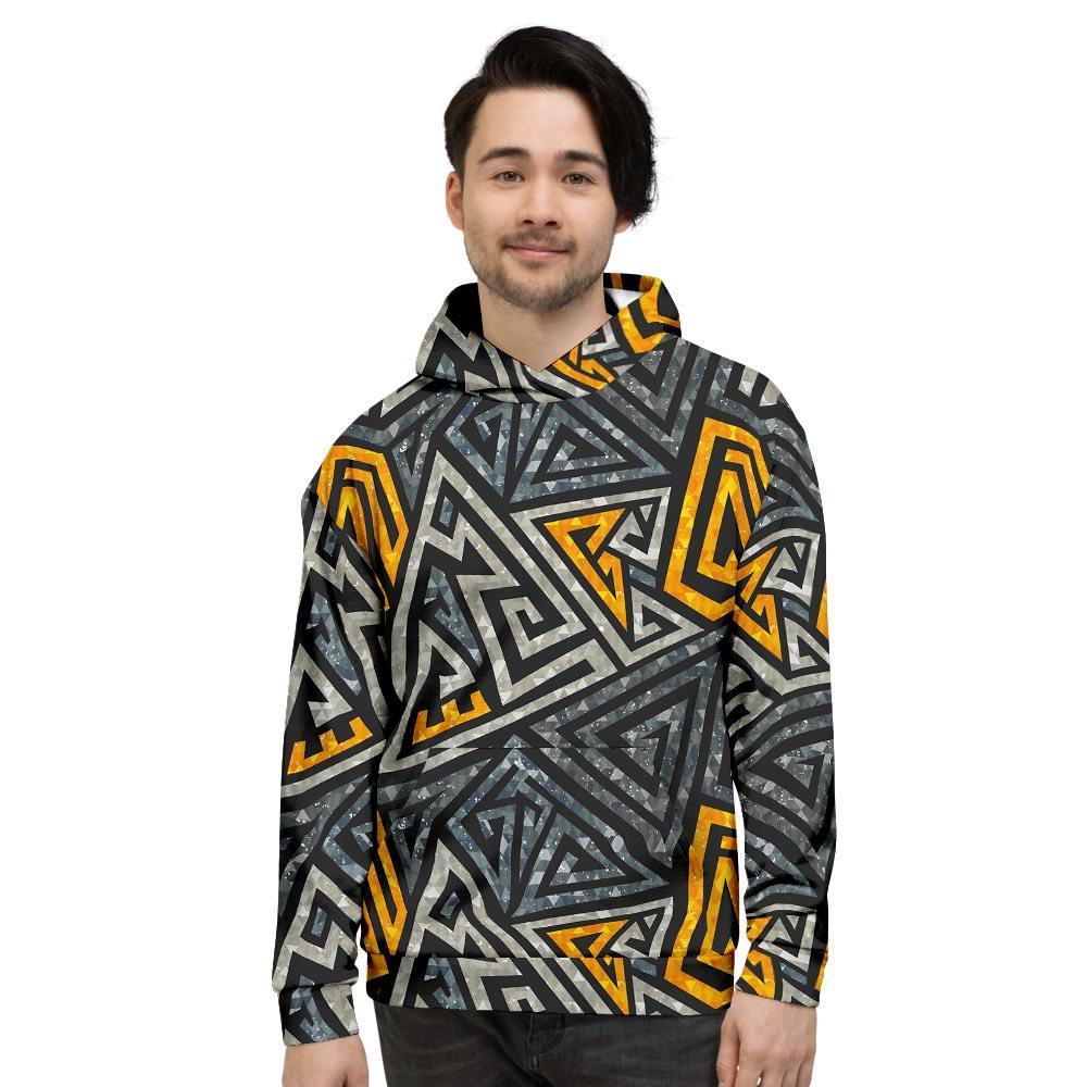 Grunge Geometric Triangle Men's Hoodie-grizzshop