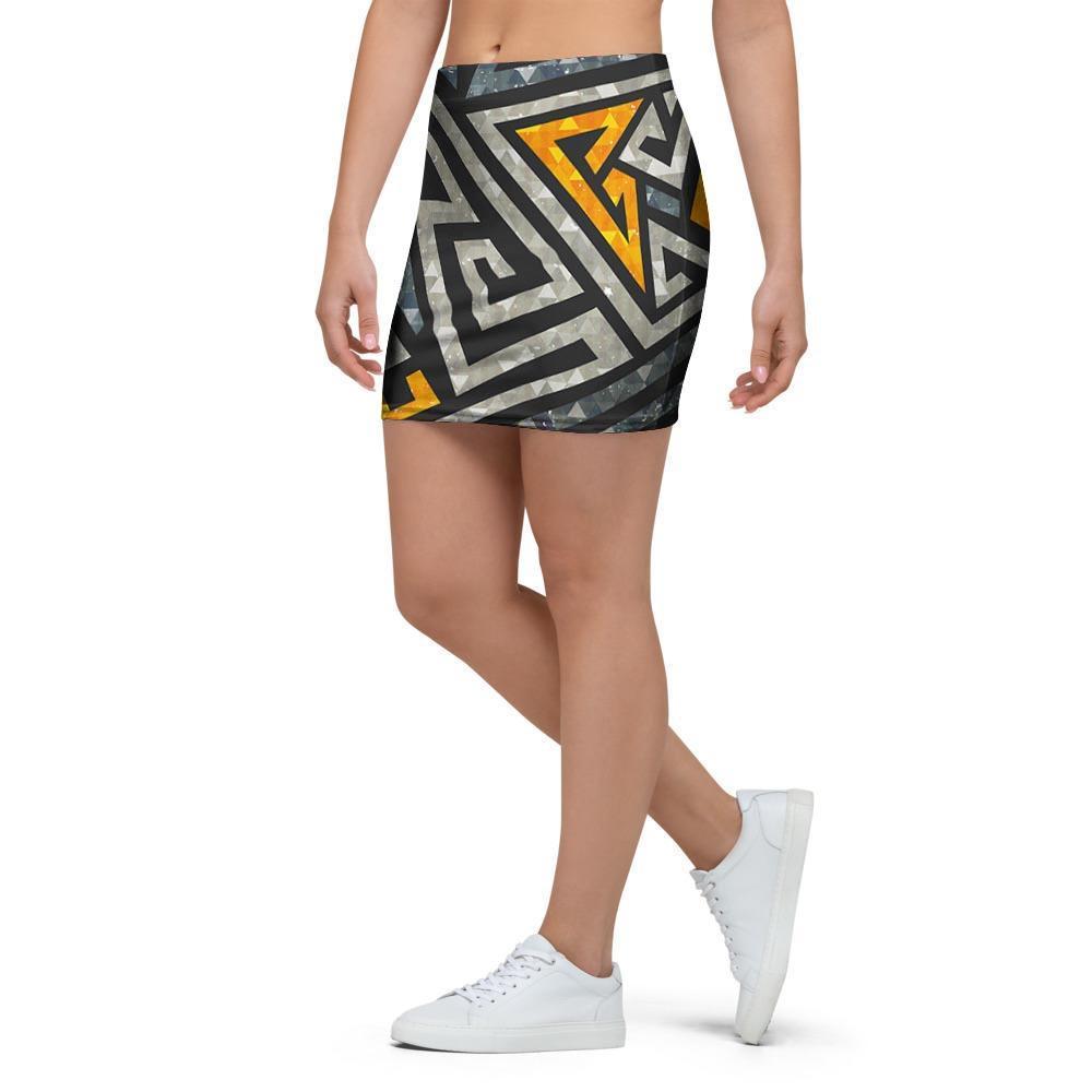 Grunge Geometric Triangle Mini Skirt-grizzshop