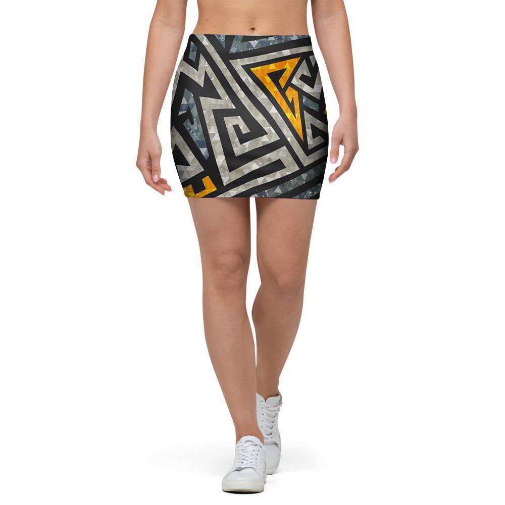 Grunge Geometric Triangle Mini Skirt-grizzshop