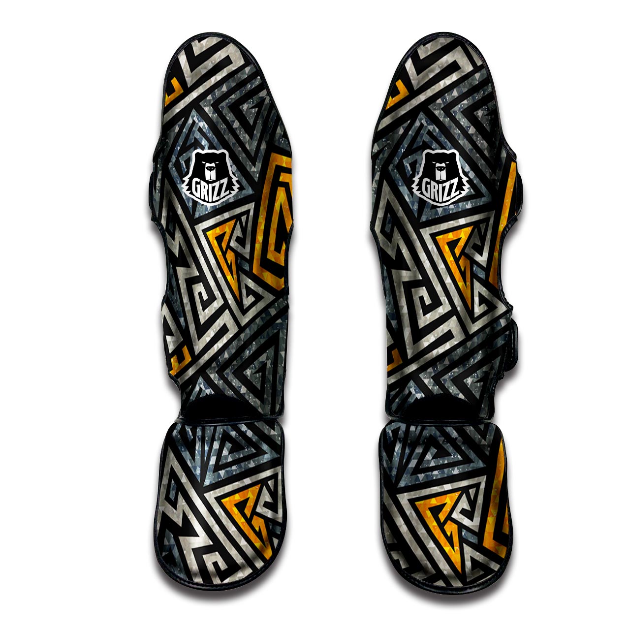 Grunge Geometric Triangle Muay Thai Shin Guard-grizzshop