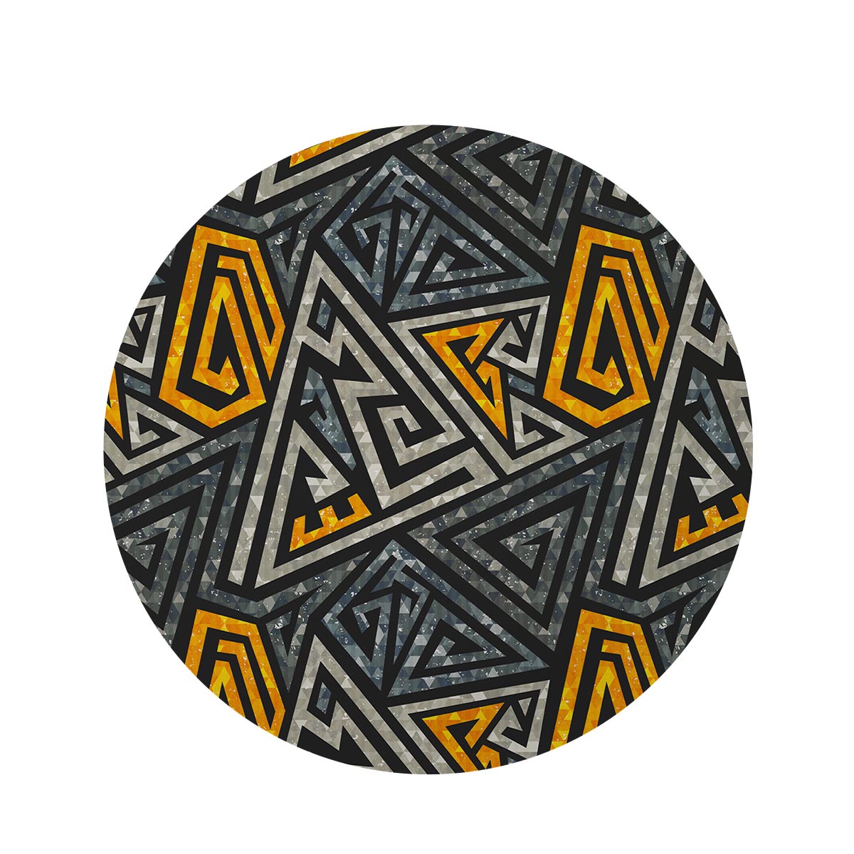 Grunge Geometric Triangle Round Rug-grizzshop