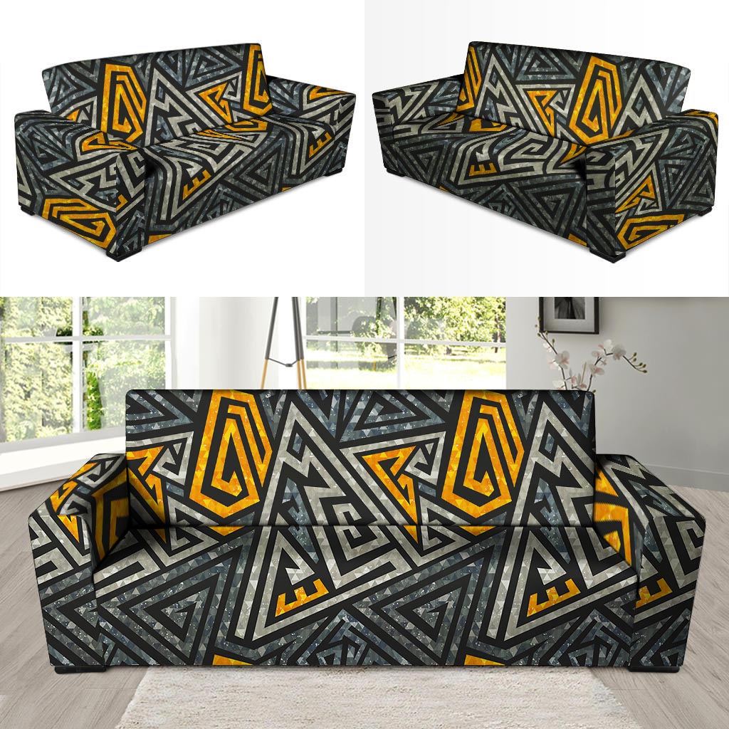 Grunge Geometric Triangle Sofa Cover-grizzshop