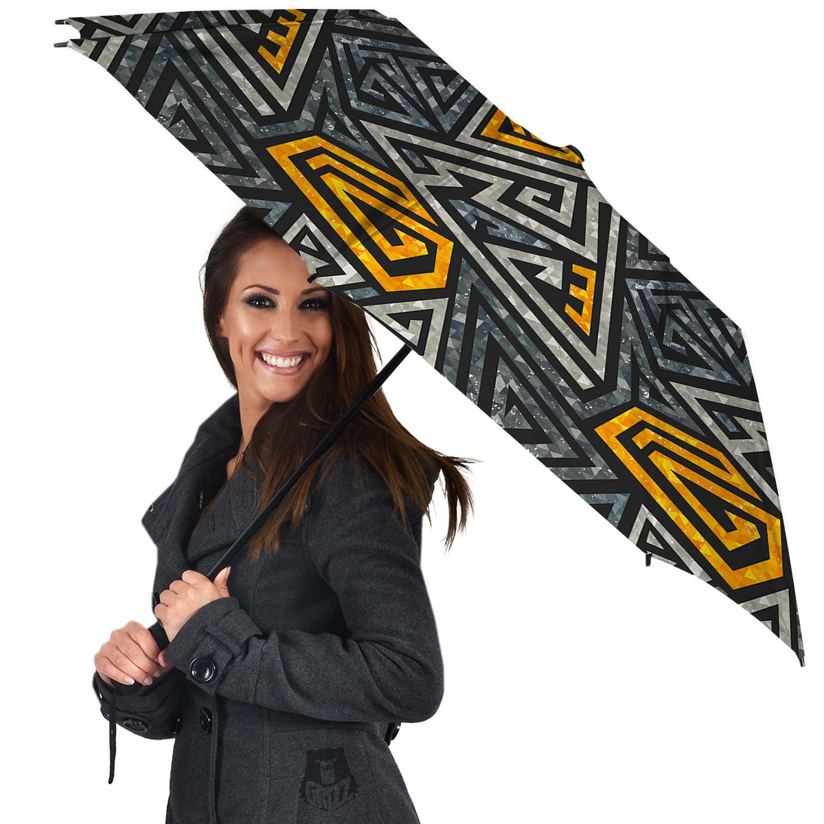 Grunge Geometric Triangle Umbrella-grizzshop