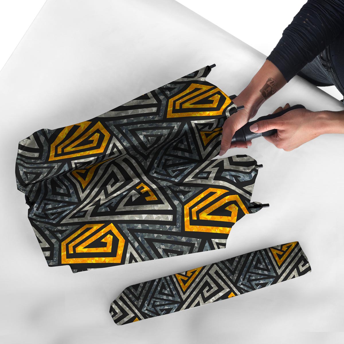 Grunge Geometric Triangle Umbrella-grizzshop