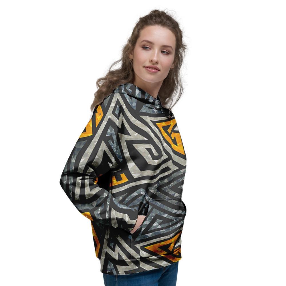 Grunge Geometric Triangle Women's Hoodie-grizzshop