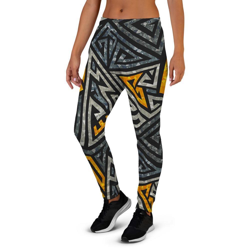 Grunge Geometric Triangle Women's Joggers-grizzshop