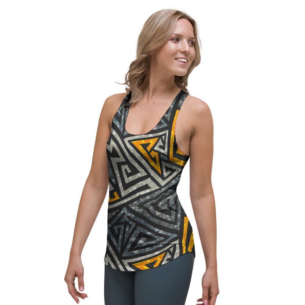 Grunge Geometric Triangle Women's Racerback Tank Top-grizzshop