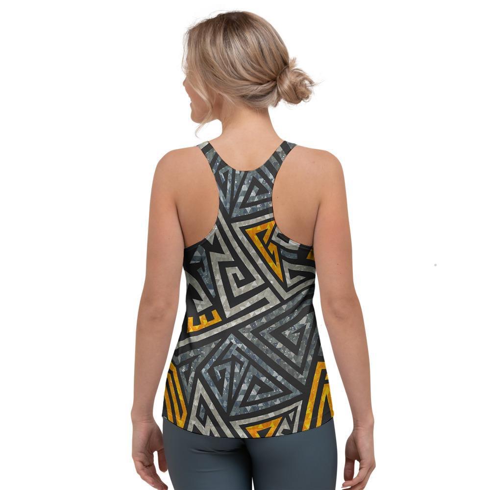 Grunge Geometric Triangle Women's Racerback Tank Top-grizzshop