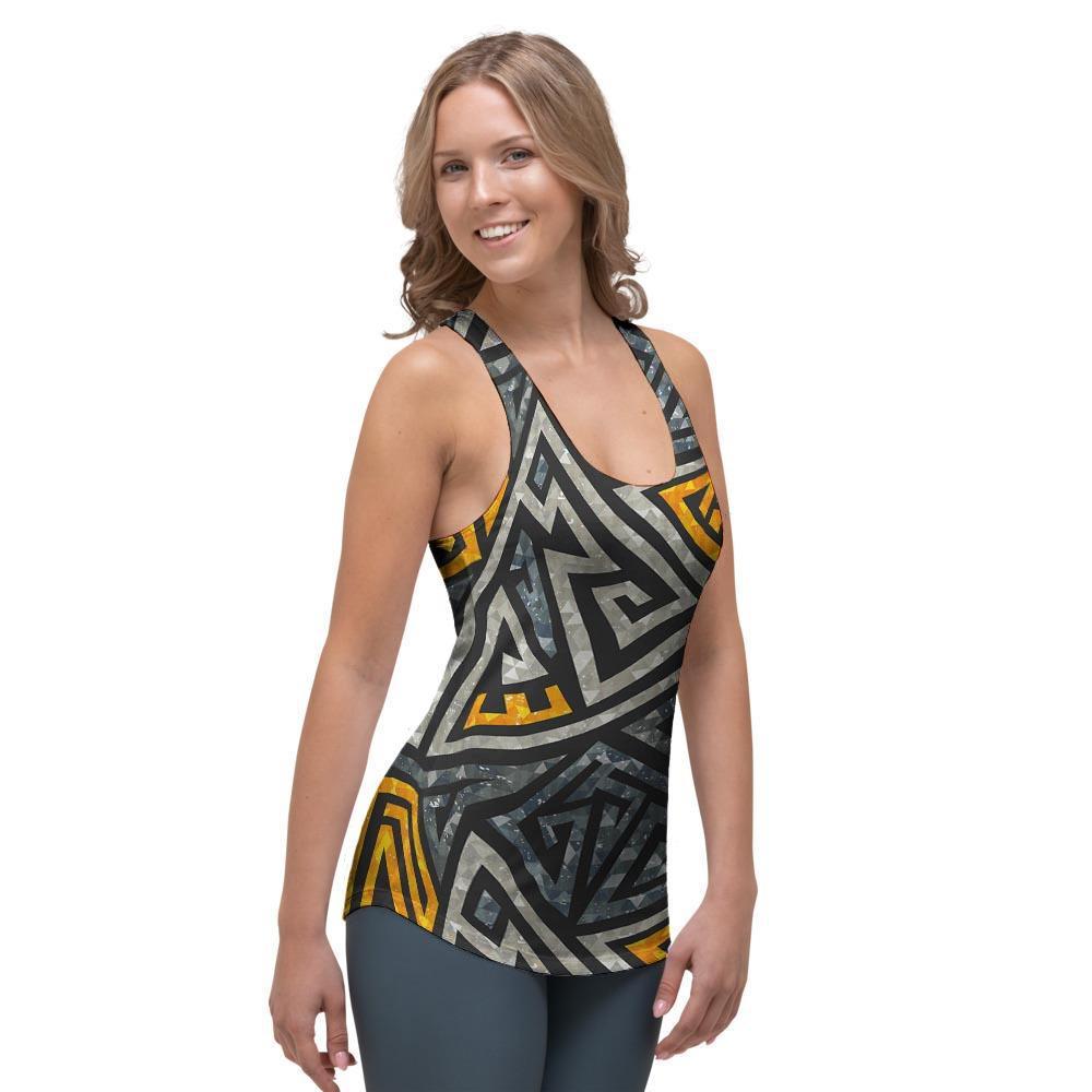 Grunge Geometric Triangle Women's Racerback Tank Top-grizzshop