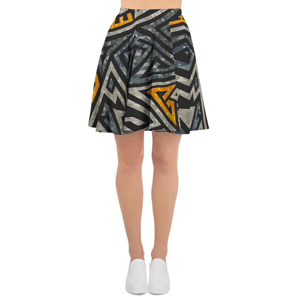 Grunge Geometric Triangle Women's Skirt-grizzshop
