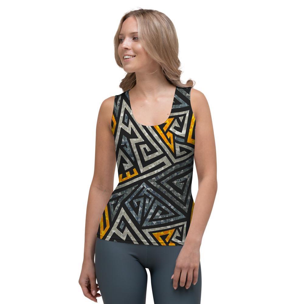 Grunge Geometric Triangle Women's Tank Top-grizzshop
