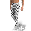 Grunge Halftone Black And White Dots Print Pattern Men's Leggings-grizzshop