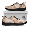 Grunge Marble White Brown Print Pattern Black Sneaker-grizzshop