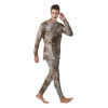 Grunge Marble White Brown Print Pattern Men's Pajamas-grizzshop