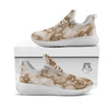 Grunge Marble White Brown Print Pattern White Athletic Shoes-grizzshop