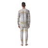 Grunge Marble White Gold Print Pattern Men's Pajamas-grizzshop