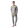 Grunge Marble White Gold Print Pattern Men's Pajamas-grizzshop