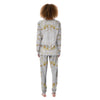 Grunge Marble White Gold Print Pattern Women's Pajamas-grizzshop