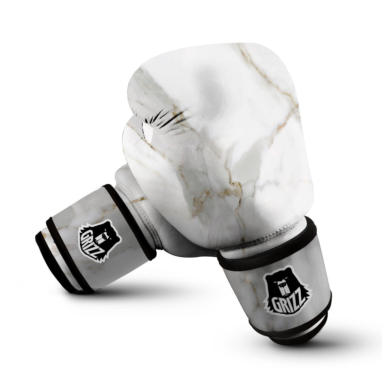 Grunge Marble White Print Pattern Boxing Gloves-grizzshop