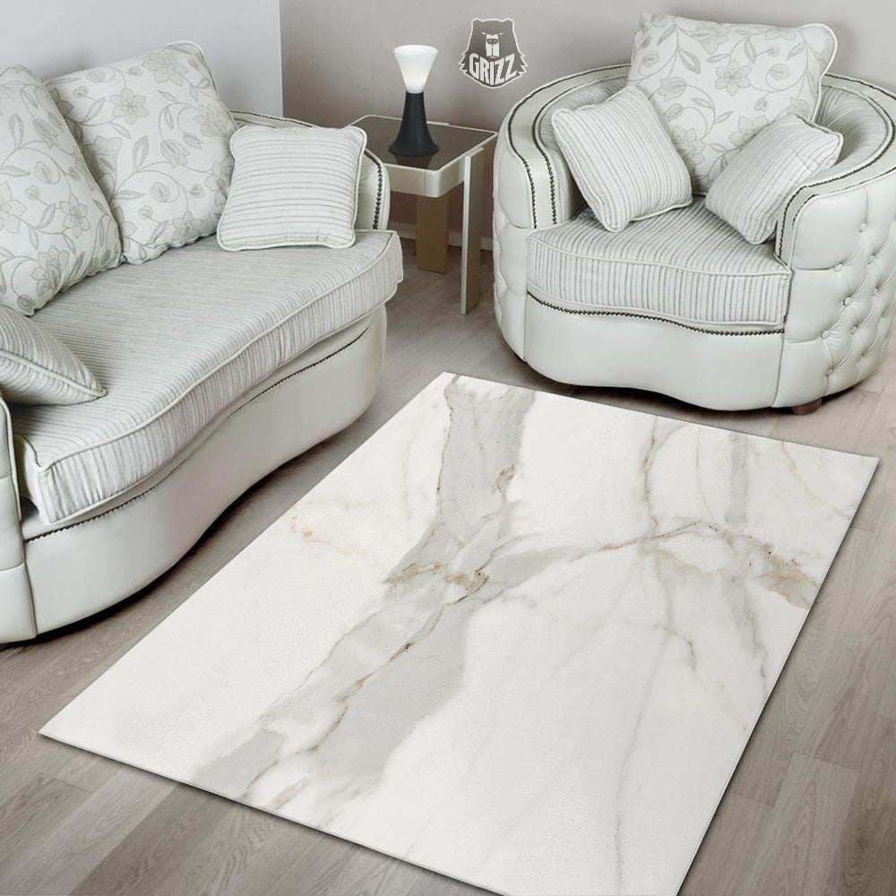 Grunge Marble White Print Pattern Floor Mat-grizzshop