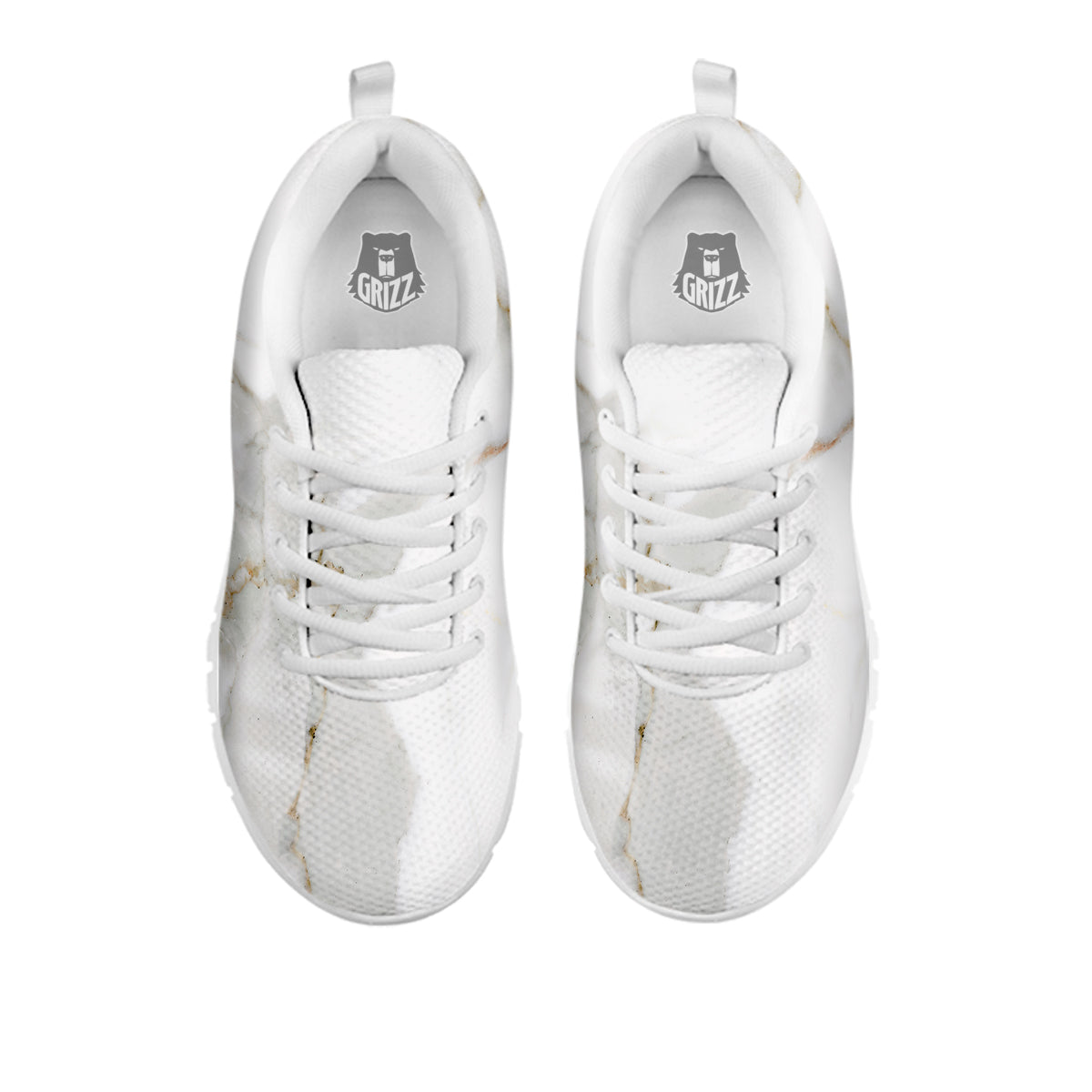 Grunge Marble White Print Pattern White Sneaker-grizzshop