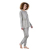 Grunge Marble White Print Pattern Women's Pajamas-grizzshop