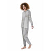 Grunge Marble White Print Pattern Women's Pajamas-grizzshop