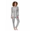 Grunge Marble White Print Pattern Women's Pajamas-grizzshop