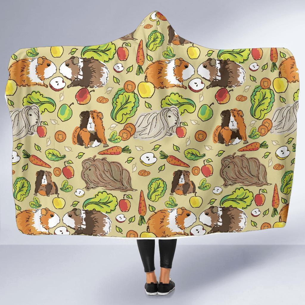 Guinea Pig Pattern Print Hooded Blanket-grizzshop
