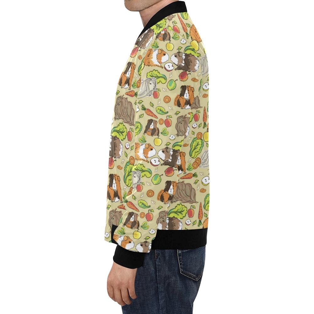 Guinea Pig Pattern Print Men's Bomber Jacket-grizzshop