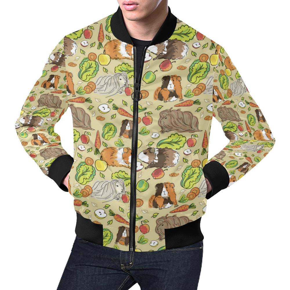 Guinea Pig Pattern Print Men's Bomber Jacket-grizzshop