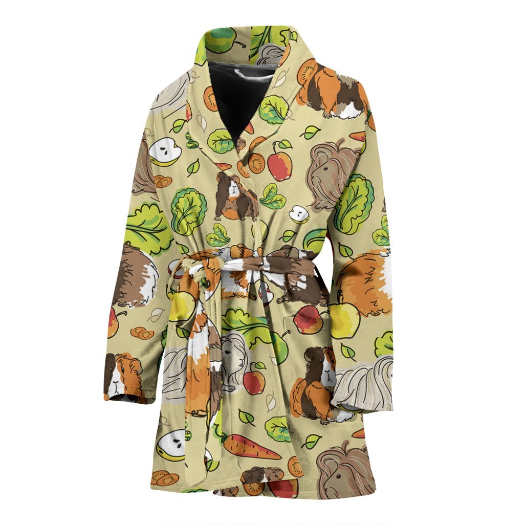 Guinea Pig Pattern Print Women Long Robe-grizzshop