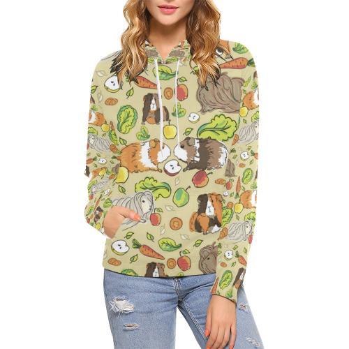 Guinea Pig Pattern Print Women Pullover Hoodie-grizzshop