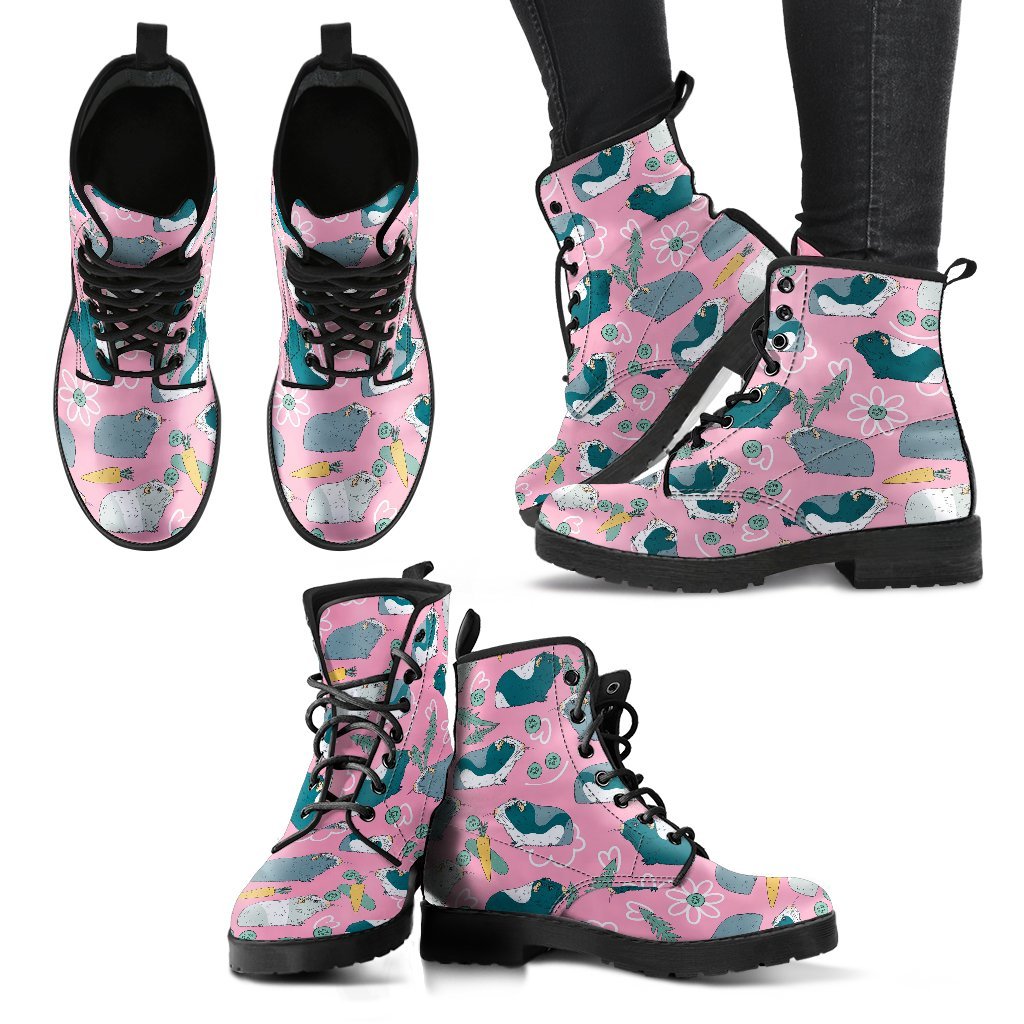 Guinea Pig Print Pattern Men Women Leather Boots-grizzshop