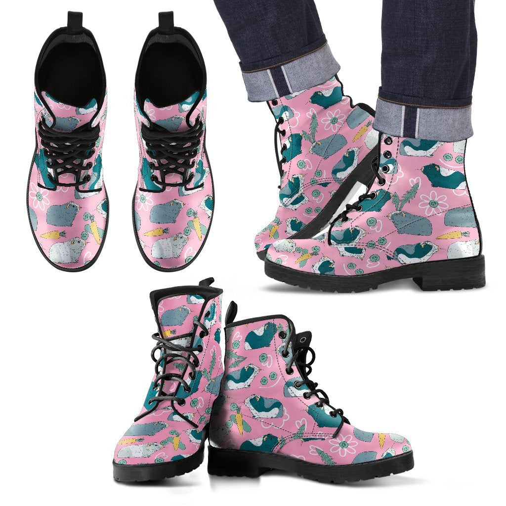 Guinea Pig Print Pattern Men Women Leather Boots-grizzshop