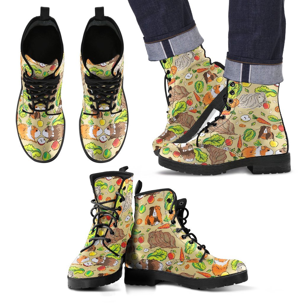 Guinea Pig Pattern Print Men Women Leather Boots-grizzshop