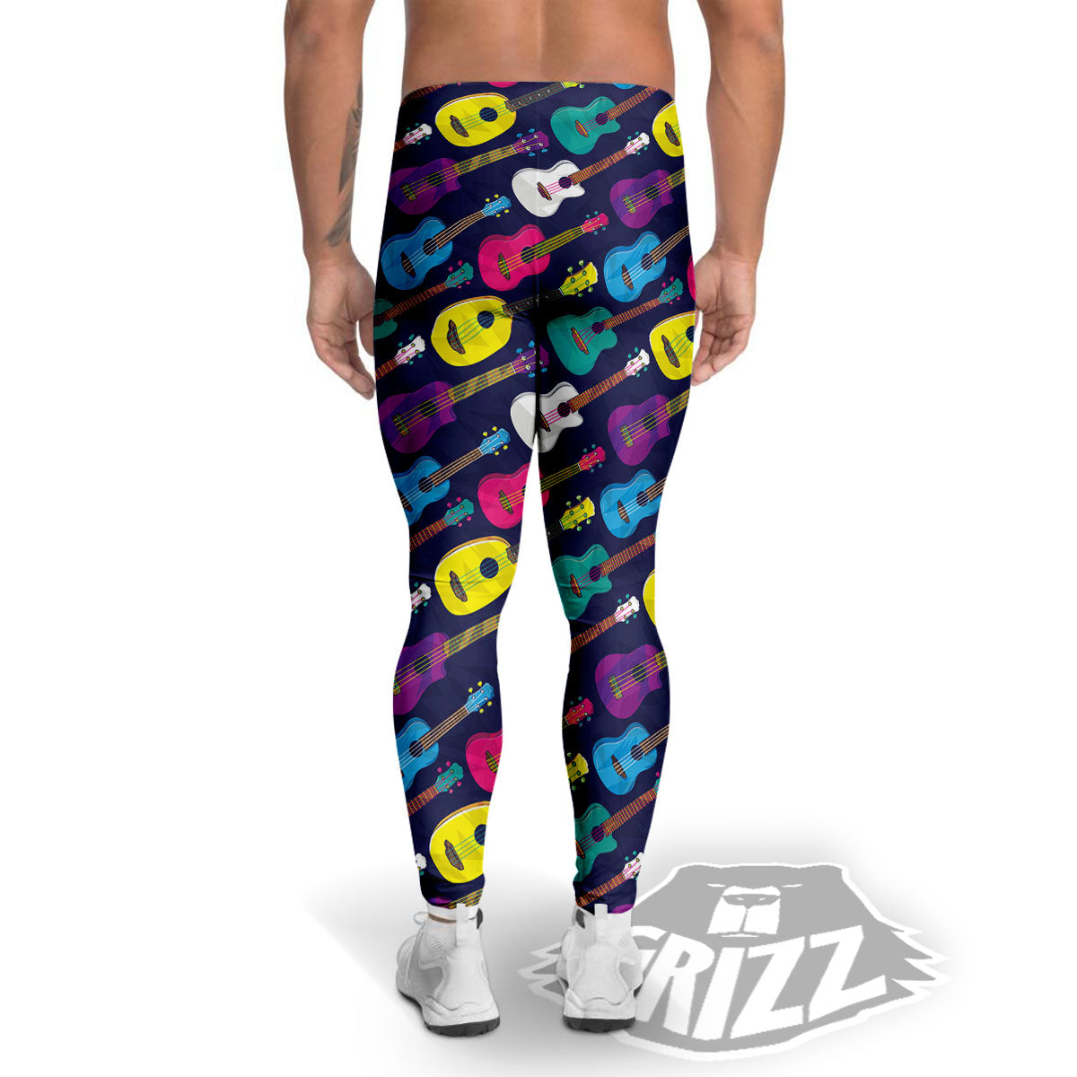Guitar Colorful Print Pattern Men's Leggings-grizzshop