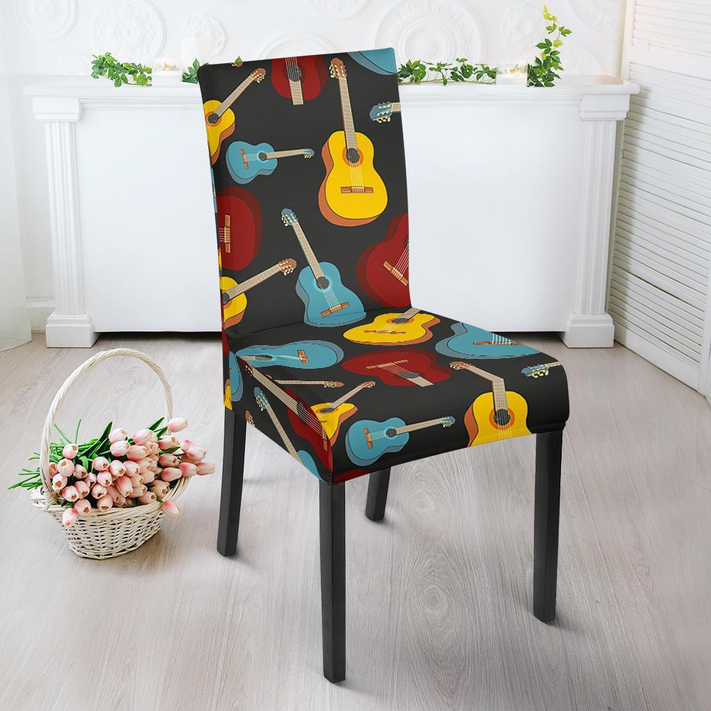 Guitar Pattern Print Chair Cover-grizzshop