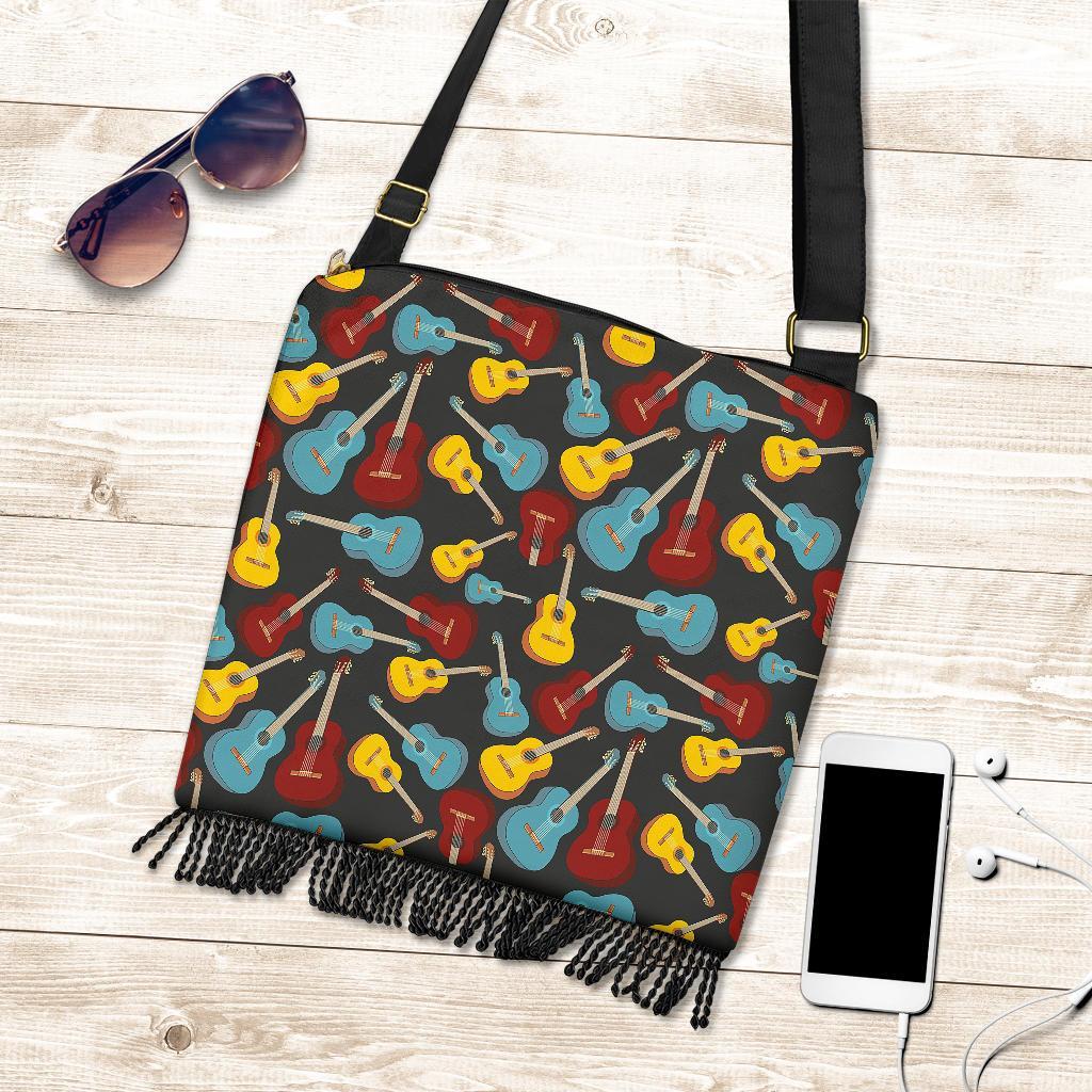 Guitar Pattern Print Crossbody Bags-grizzshop