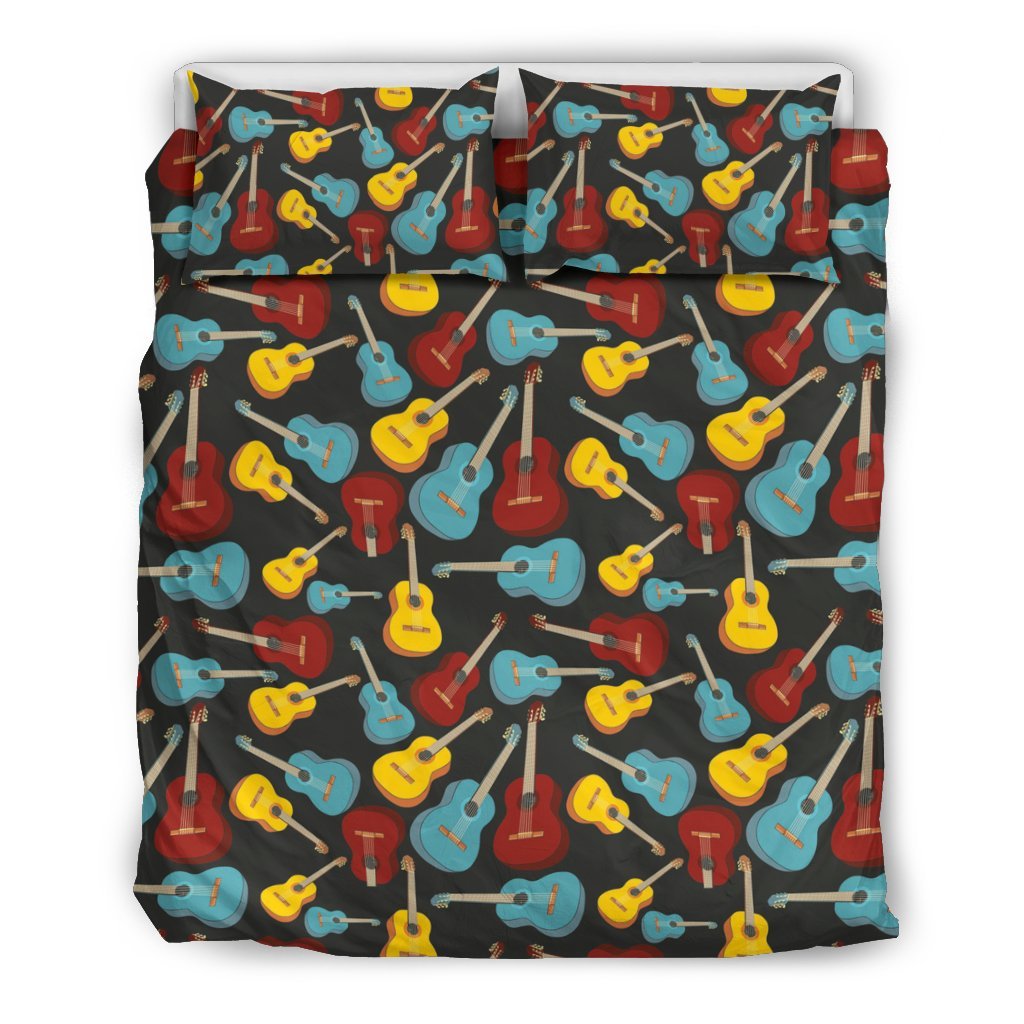 Guitar Pattern Print Duvet Cover Bedding Set-grizzshop