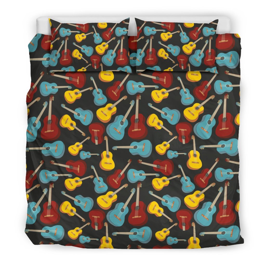 Guitar Pattern Print Duvet Cover Bedding Set-grizzshop