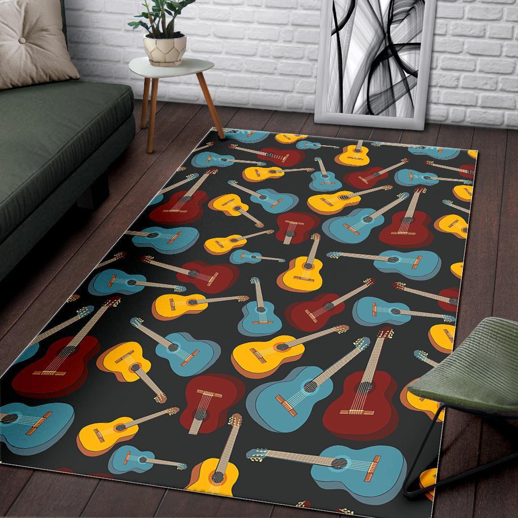 Guitar Pattern Print Floor Mat-grizzshop